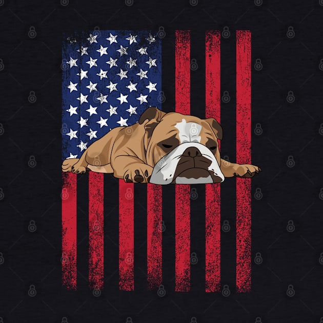 English Bulldog - English Bulldog USA Flag by Kudostees